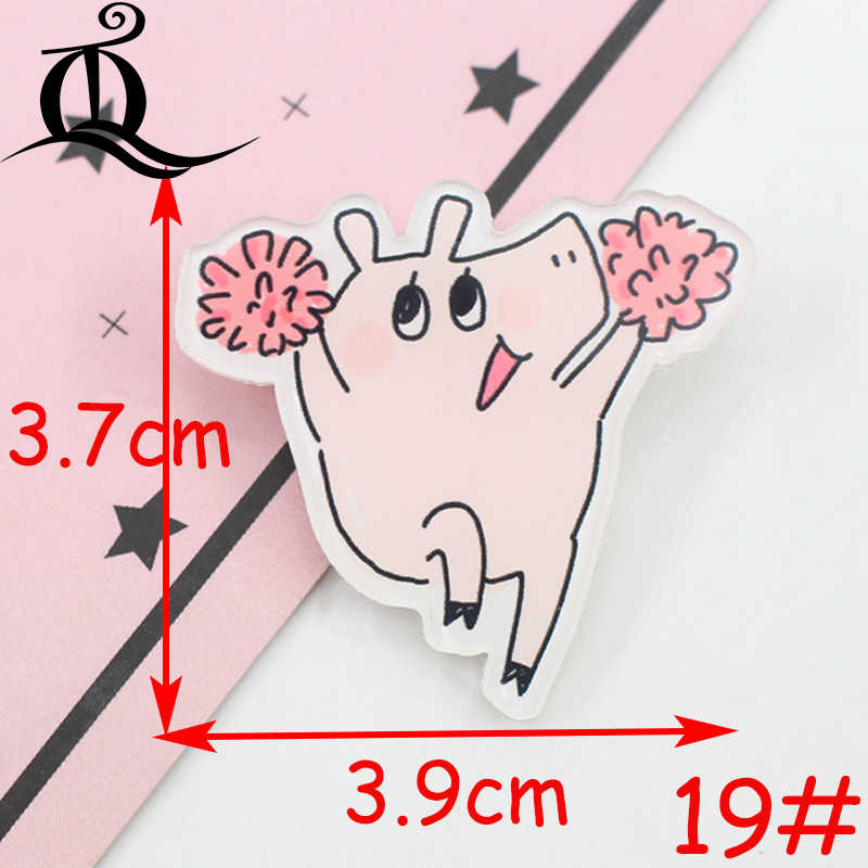 1 PC MIX mooie Wacky varken Cartoon Acryl Badges Kawaii Badge Pictogrammen op De Rugzak Badges voor Kleding Handtas Pin broche Z37: No19