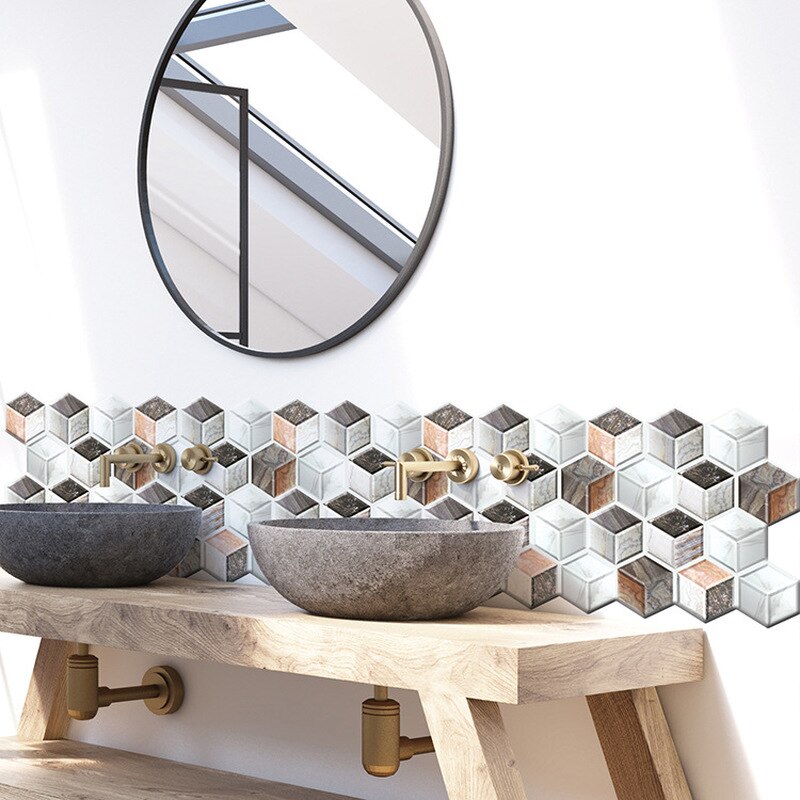 3D Solid Geometry Wallpaper sticker self-adhesive Moisture-Proof Mould-Proof home decor bedroom Living room wall paper stickers