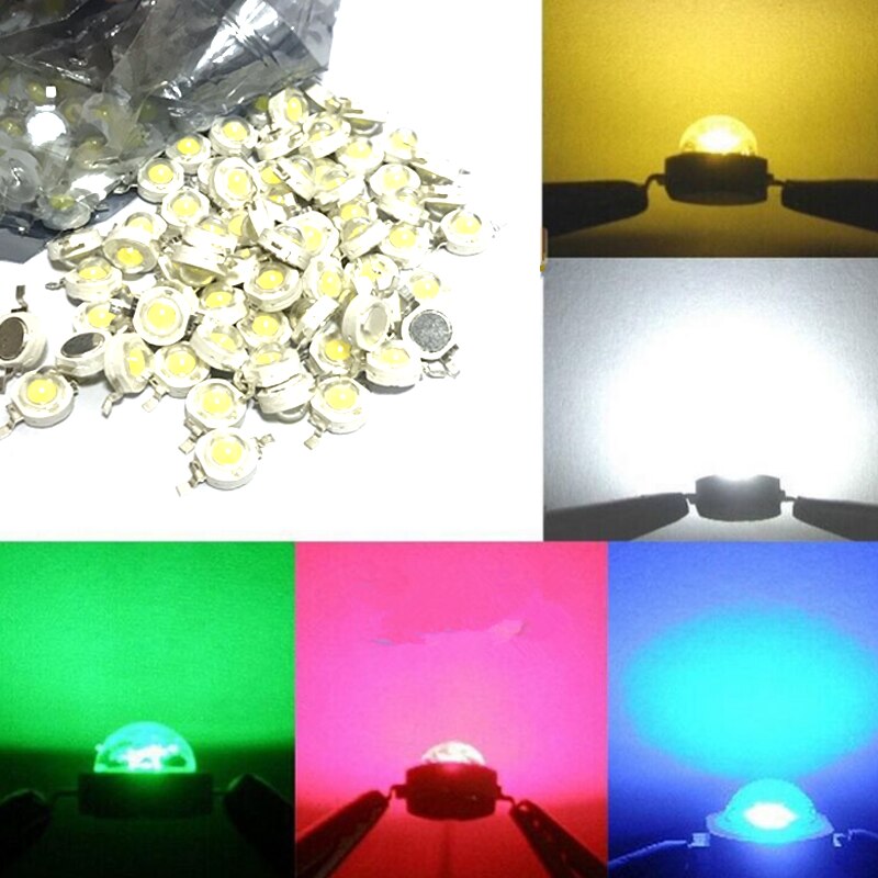 10PCS 1W 3W 5W 10W Small Light Emitting Element Diode LED Light Bead Bright White Warm Lighting Red Yellow Green Blue Light