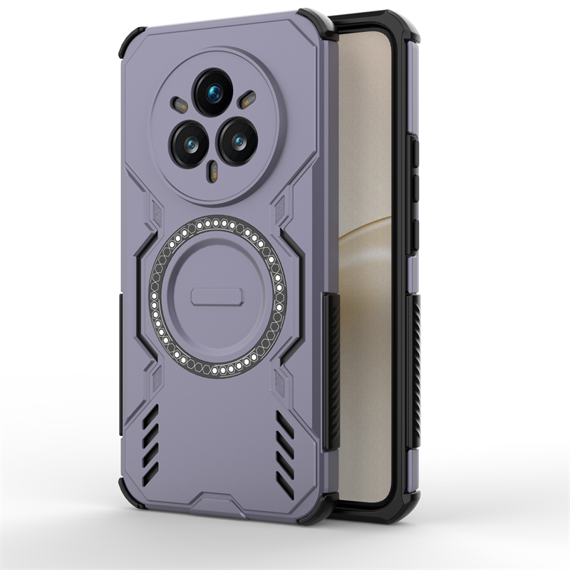 Pansarskal för realme 14 pro plus magnetisk adsorption trådlös laddningsskydd för realme 14 pro-skal för realme 14 pro plus-skal: Lila / Realme 14 pro