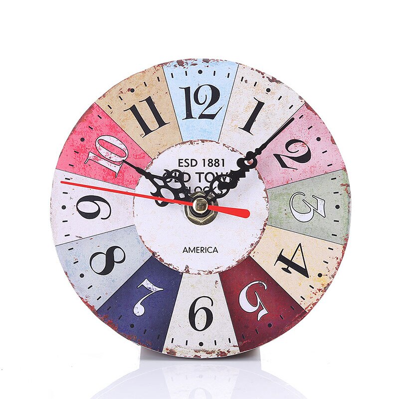 12cm europæisk retro digital ur moderne vintage rustik shabby chic kontorcafé dekoration: Rød