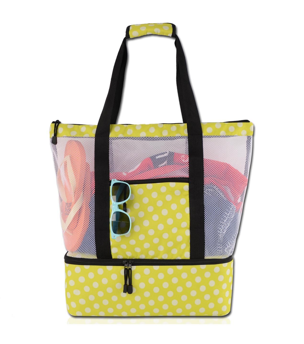 Bolsa de natación para mujer y niña, bolsa de arena para juegos de playa, bolso de hombro para entrenamiento físico, Gadget para zapatos, soporte para toalla, bolsillo: Yellow