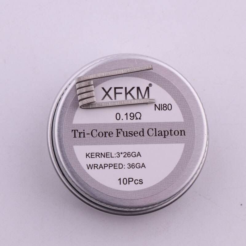 XFKM 10 pz/lotto Premade NI80 SS316L A1 Alien Fuso Clapton Prebuilt Bobina Nichelcromo Prebuilt Filo di Resistenza Al Calore Vape: 3-26-NI80-10