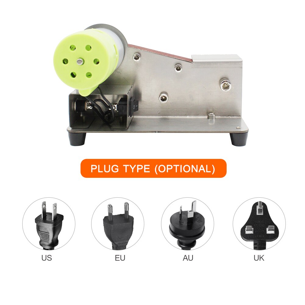 15- graders fast vinkel belte sliper knivsliper 7 nivå justerbar polermaskin 100w polermaskin med 10 stk slipe belter