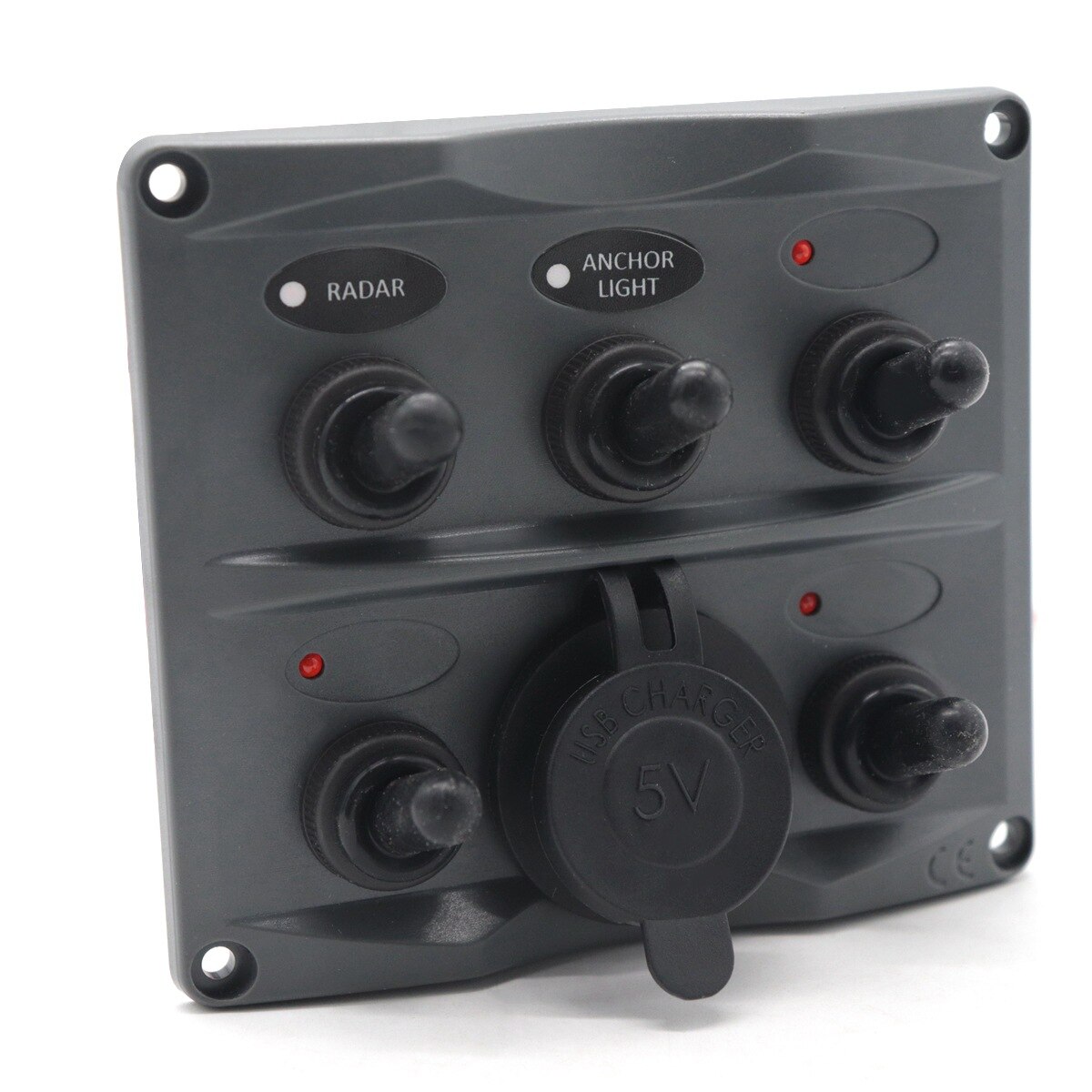 12 V/24 V Modified Breadboard 5 Group on-off Rotating Switch Panel + 5V 3.4A Car Mounted Charger