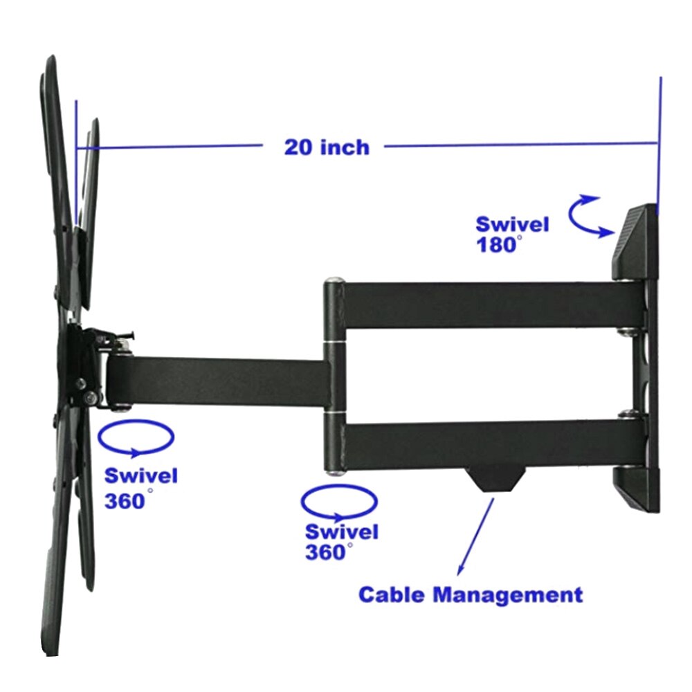 TV Wall Mount for Most 14"-42" LED LCD Plasma Flat Screen Monitor up to 110 lb VESA 400x400 with Full Motion Swivel
