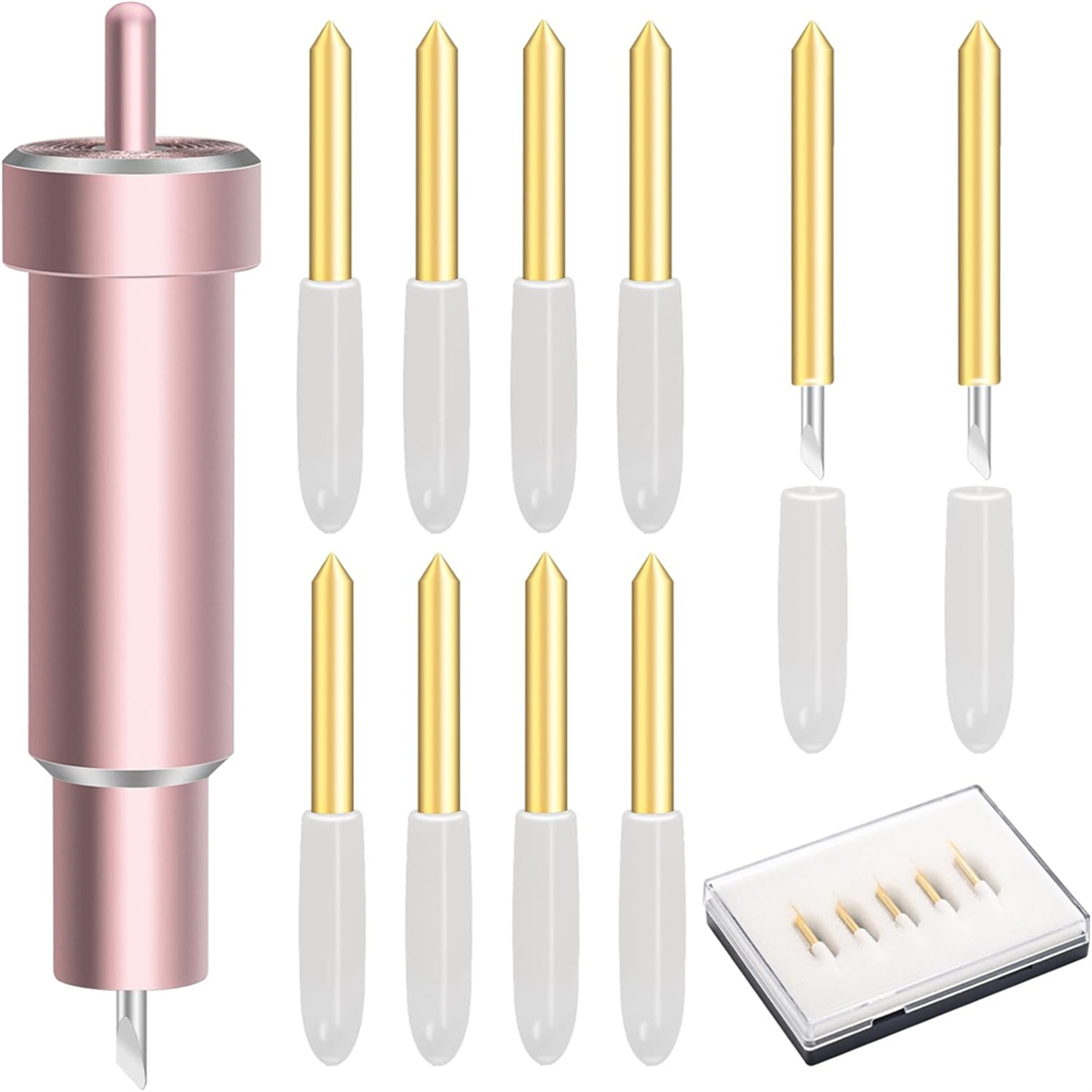 11 Stuks Premium Fijn Puntblad Met Behuizing, Voor Cricut Maker, Maker 3 Met Behuizing Voor Het Snijden Van Film, Vinyl, Sticker