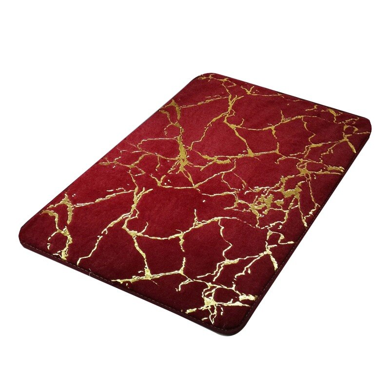 Tapis de salle de bain antidérapant, tapis de douche moelleux en Faux poils de lapin, tapis de sol , produit de salle de bain: red / S  40x60cm