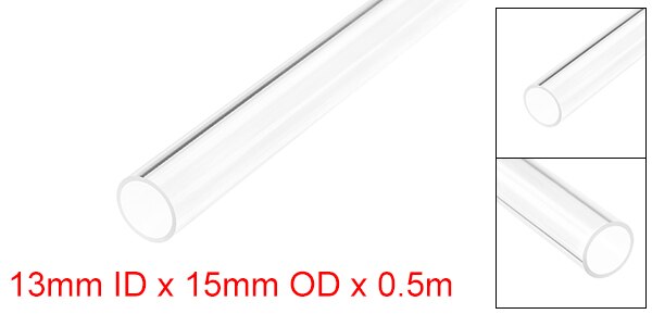 Uxcell starre Acryl rohre Rundrohr o.d 8mm-22mm 50cm langes Rohr transparent pmma Rohr Aquarium Zubehör Rohr verschraubungen: Schwarz