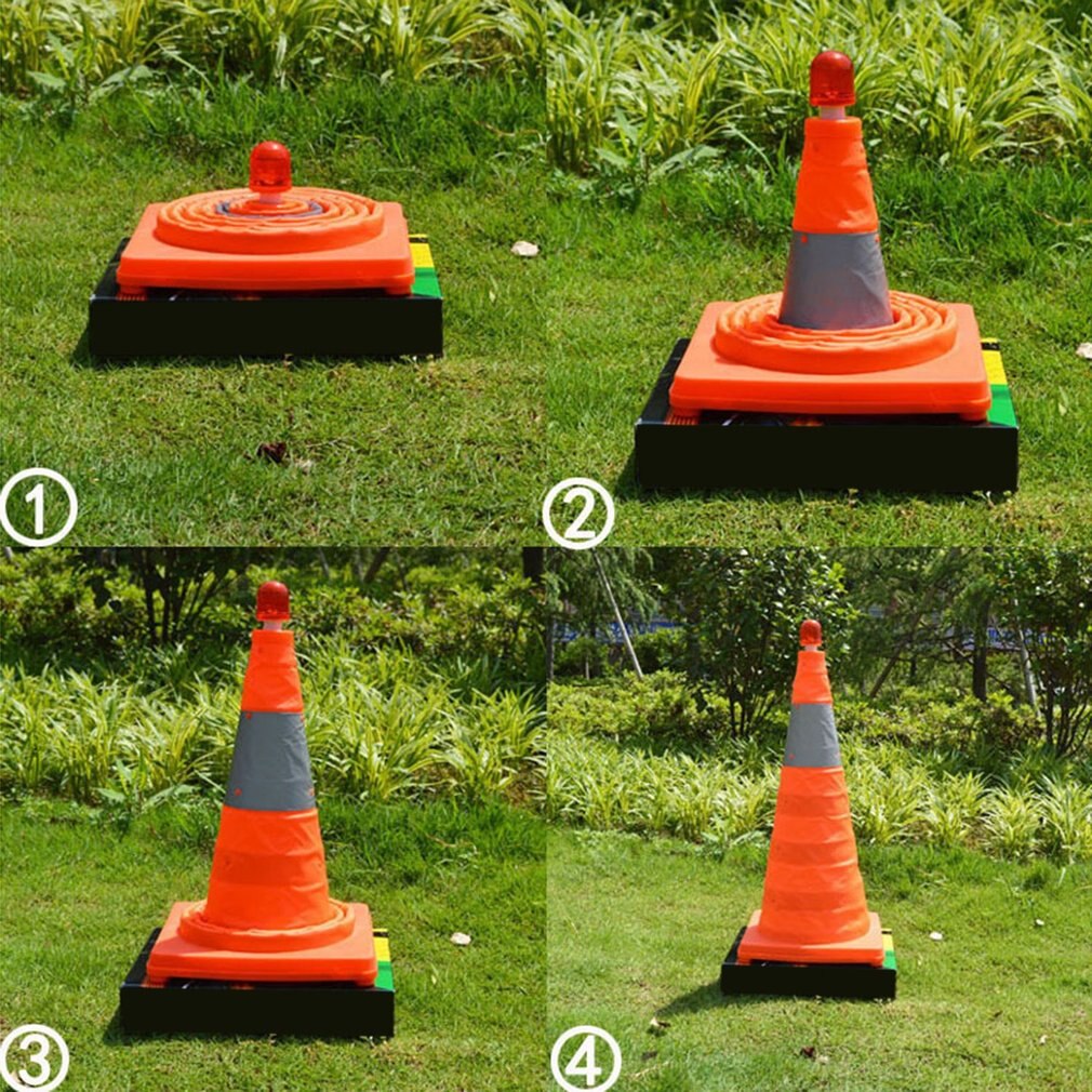 Telescopische Vouwen Weg Kegel Barricades Waarschuwing Teken Reflecterende Oxford Verkeer Kegel Verkeer Faciliteiten Voor Verkeersveiligheid