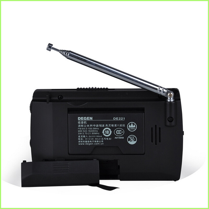 DEGEN-Radio Estéreo DE221 FM, receptor mundial de 11 bandas, FM1-2 / MW/SW1-8, DSP, Campus Radio Y4300A, color negro,