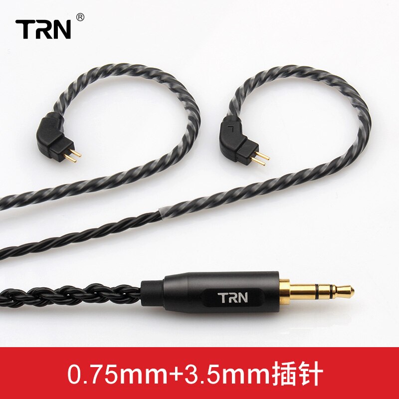 Cabo de fone de ouvido mmcx banhado a prata, 3.5mm para 2pin 0.75mm 0.78mm, com microfone/sem microfone, cabo destacável: 0.75mm With MIC