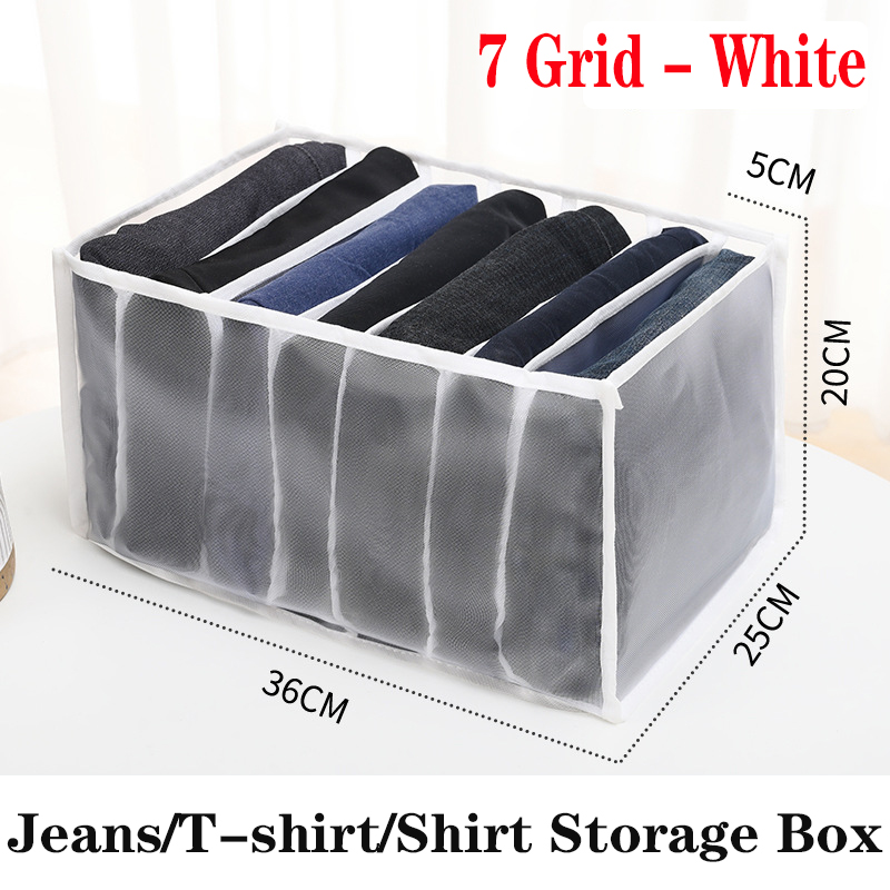 7 Compartiment Jeans Organizer Closet Organizer Closet Divider Lade Organizer Opvouwbare Ondergoed Organizer: Licht Groen