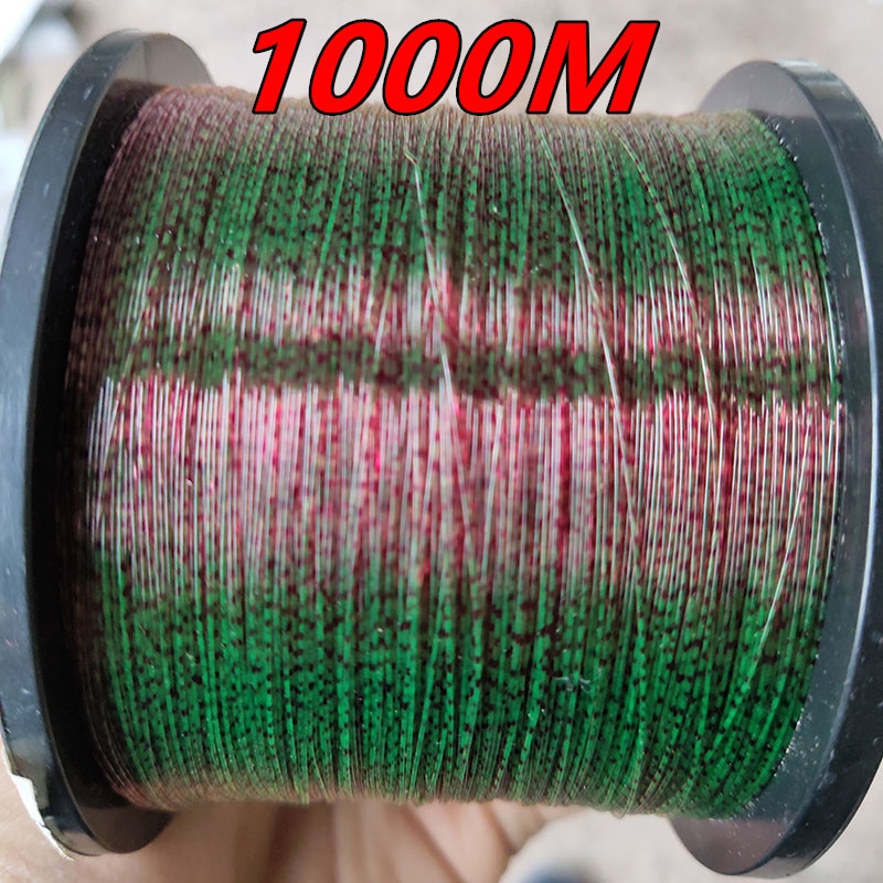 Super Sterke 1000 M Spikkel Karper Vislijn Draad Lijn 3D Onzichtbare Camouflage Nylon Rubber Draad Vislijn Algen Lijn