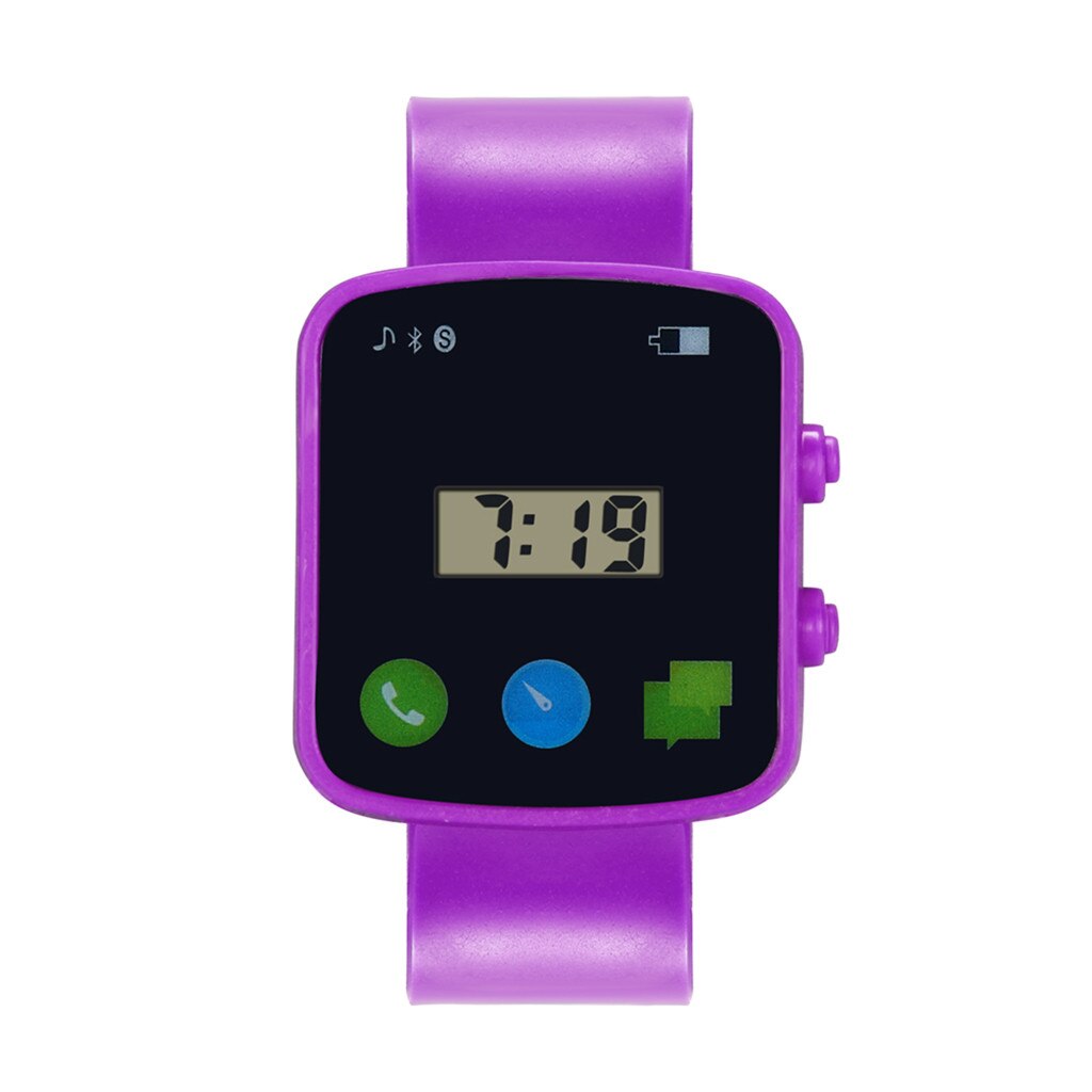 Children's Electronic Sports Watch Girls Analog Digital Sport LED Electronic Waterproof Wrist Watch Smart zegarek damski 924: Purple 