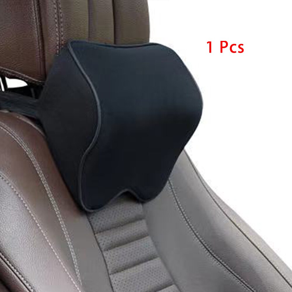 Almohada para reposacabezas de coche, cojín para asiento de coche, Protector de cuello, asiento de automóvil, accesorios para Restauto, algodón de memoria: Headrest Black