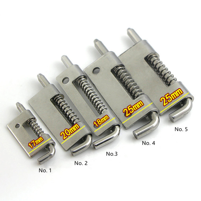 304 Stainless Steel loaded Hinge bisagras Security Spring bolt Barrel Latch for Industrial Welding Distribution Cabinet Hardware