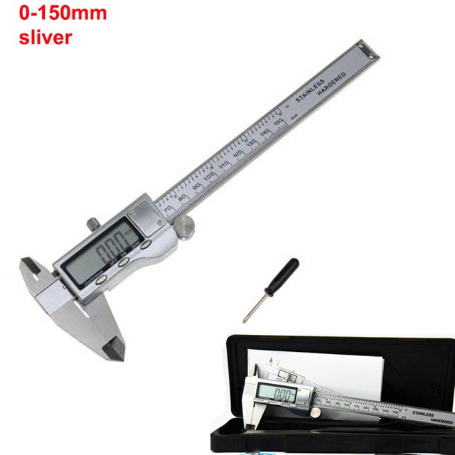 0-150mm 200mm 300mm Stainless steel Digital Caliper Origin mode electronic vernier caliper micrometer Digitaler Messschieber BOX: 0-150mm metal