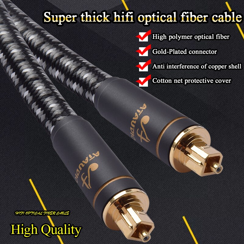 Hifi Optical Fiber Cable Digital Audio Wire Audiophile HIFI DTS Dolby 5.1 7.1: 1.5m