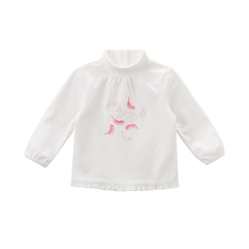 DB6118 dave bella herfst baby meisjes mode t-shirt kids peuter mooie tops kinderen tee: Beige / 6T