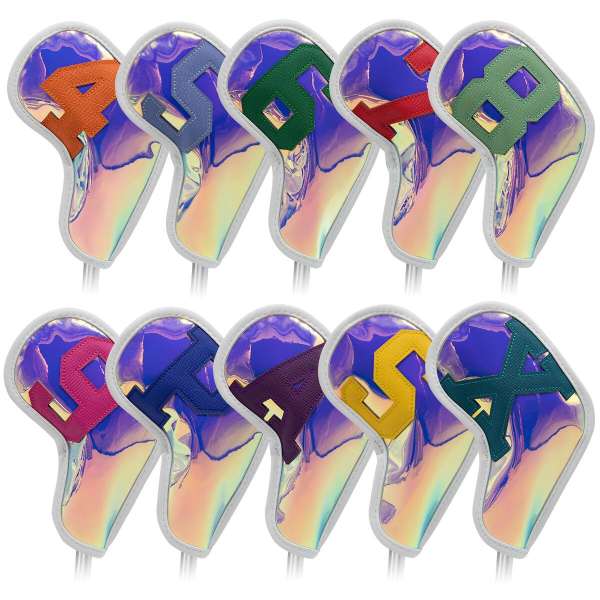 Kleurrijke Nummer Golf Iron Head Covers Iron Headovers Wiggen Covers 4-9 Aspx 10Pcs: Default Title