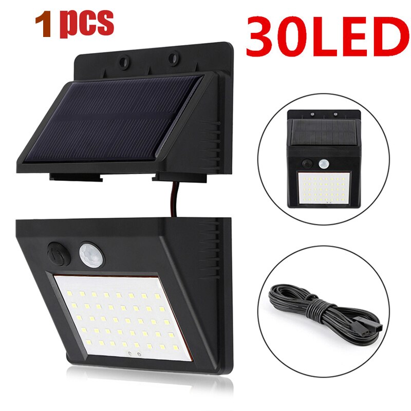 100 LED garden Solar Light Motion wall+lamps Security garage yard indoor home street deck fence solar lamps optional split panel: YX03-30-3M-S / 2 packs