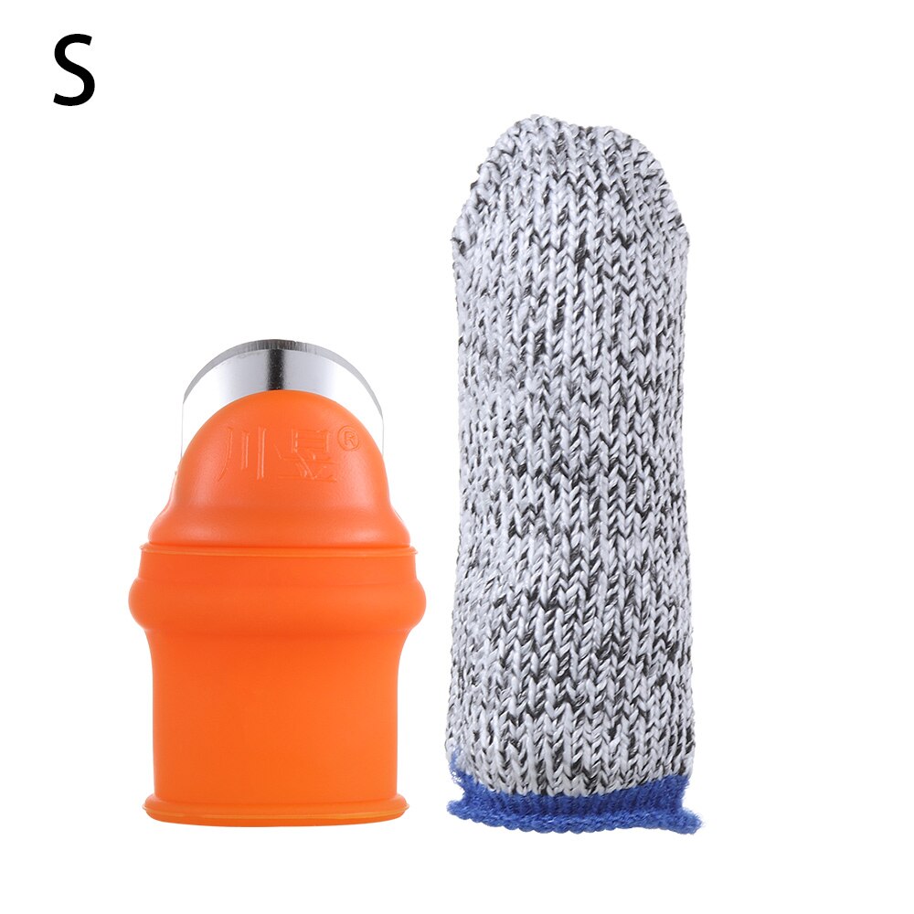 Silicone Thumb Cutter Finger Guards Snijbestendige Vinger Mouw Bean Picker Keuken Gadget Plant Picking Tool Tuin: S