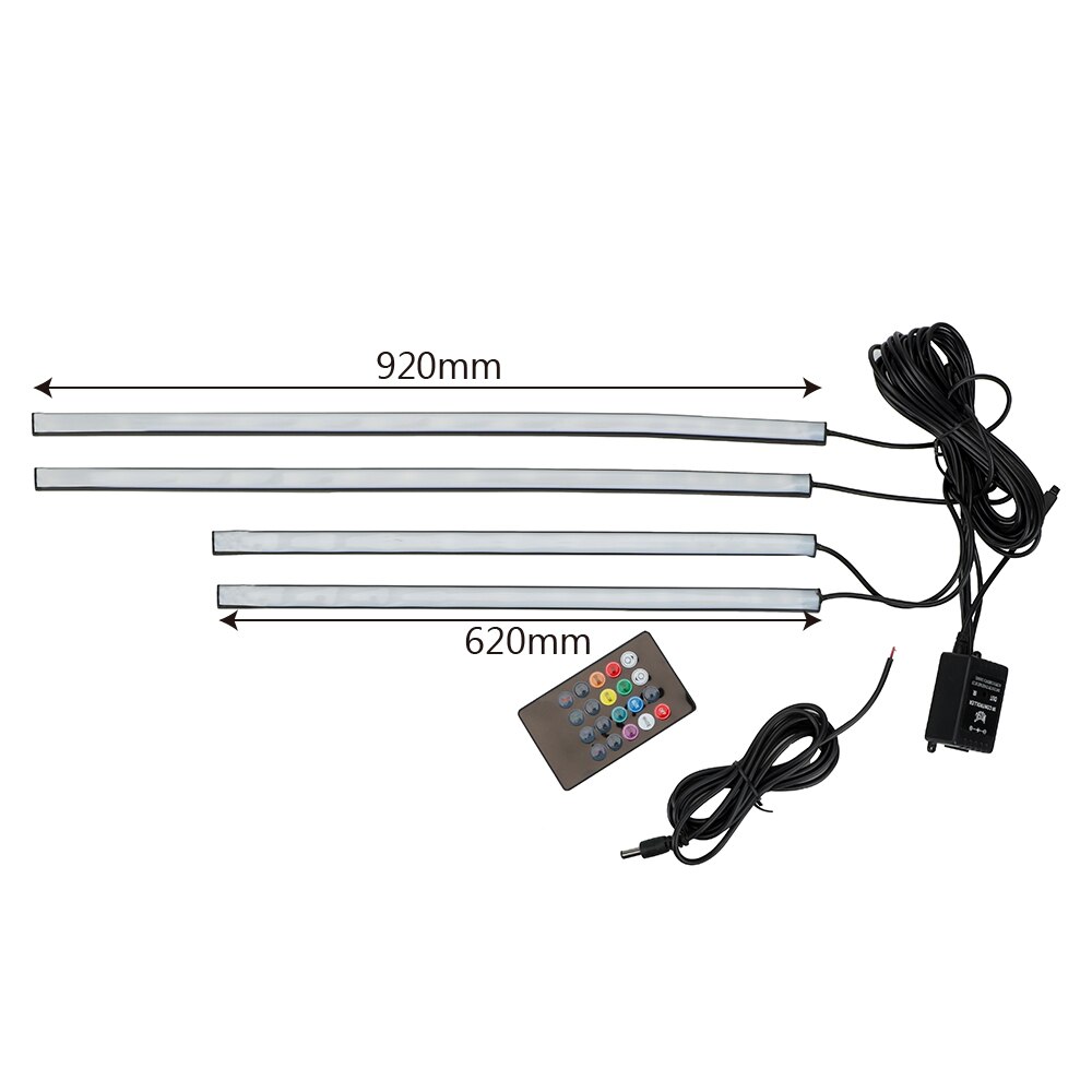 LEEPEE 4x8 Auto LED Strip Neon LED Car Bottom Lights Underglow Underbody Music Active Sound System Neon Light Car Kit