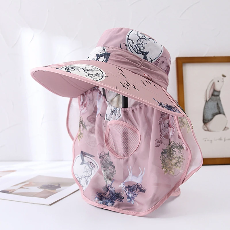 Outdoor Sun Bucket Hat for Women Girls Fishing Hat Wide Brim Bucket Hat with Neck Cover Protection Safari Cap beach hat: Branco