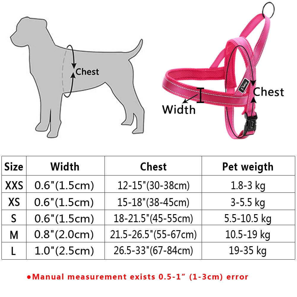 Conjunto de Correa y arnés reflectante sin tirones para perro, chaleco para mascotas de plomo para perros pequeños y grandes, Perfecto para el entrenamiento diario XXS-L caminar