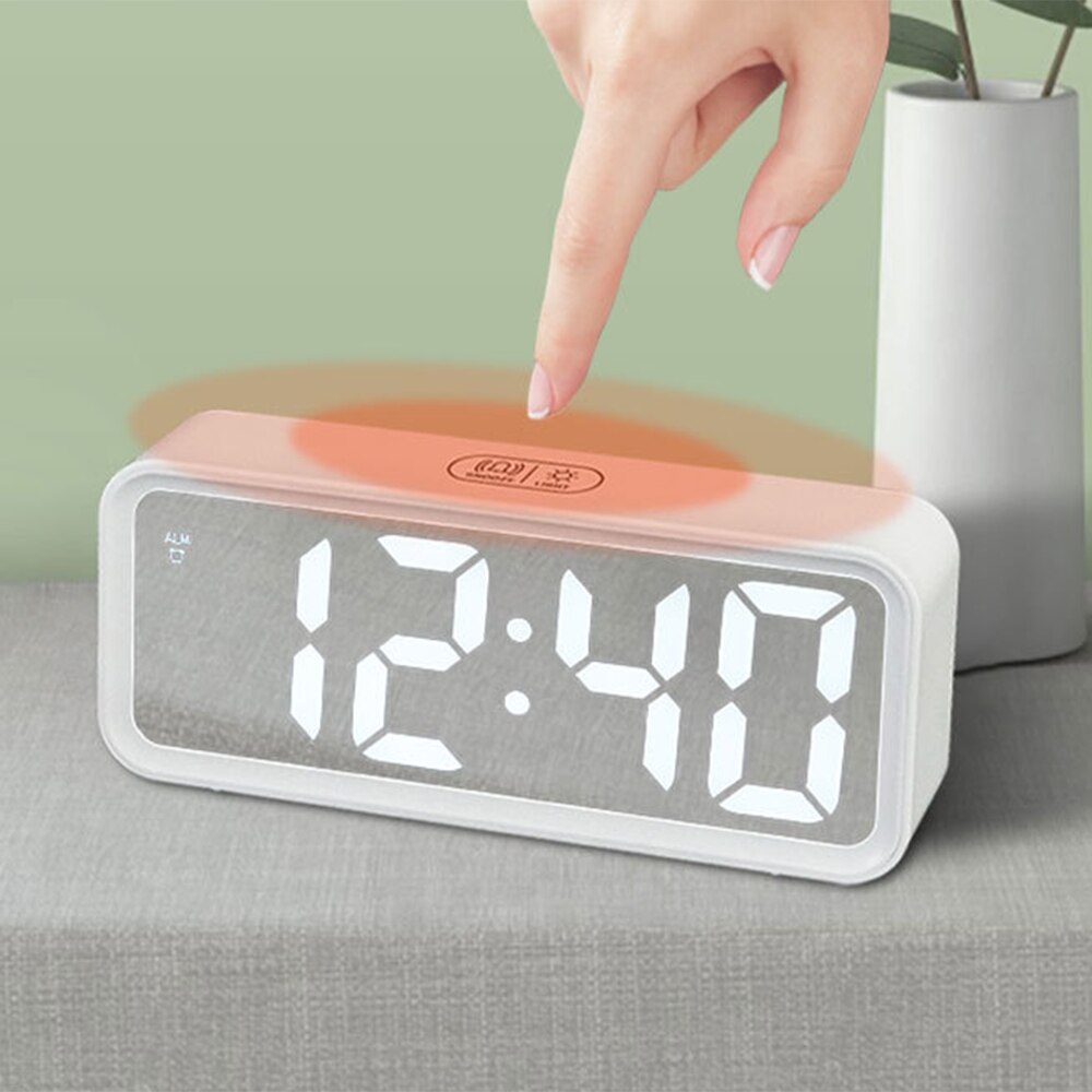 Große Sn Elektronische Uhr, Spiegel LED Wecker, Große Schrift Uhr, Wohnzimmer Uhr, beleuchtet Nacht Uhr