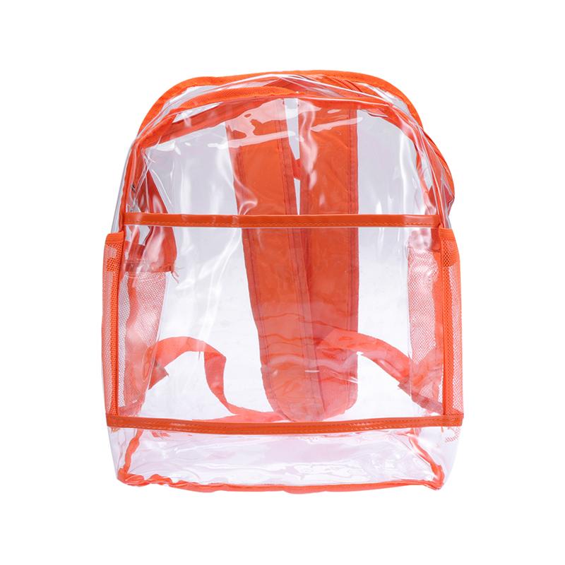 PVC Backpack Transparent Shoulder Bag Satchel Book Bag Travel Backpack for Kids Girls Boys: Orange