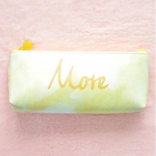 Marmer Etui School Leuke Potlood Gevallen Voor Meisjes Jongen Kawaii Lederen Grote Pen Tas Pencilcase Zakje School Briefpapier: yellow