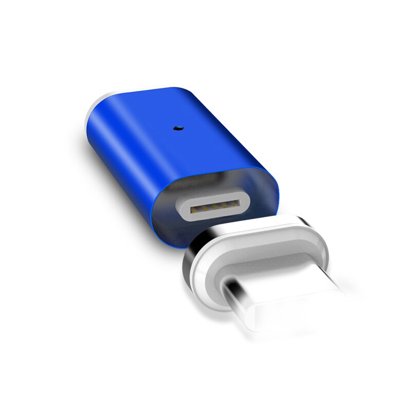 Adaptador magnético de datos de carga rápida para iPhone, XS, MAX, XR, SAMSUNG, S10 +, XIAOMI, HUAWEI, OnePlus: For Micro USB / Blue