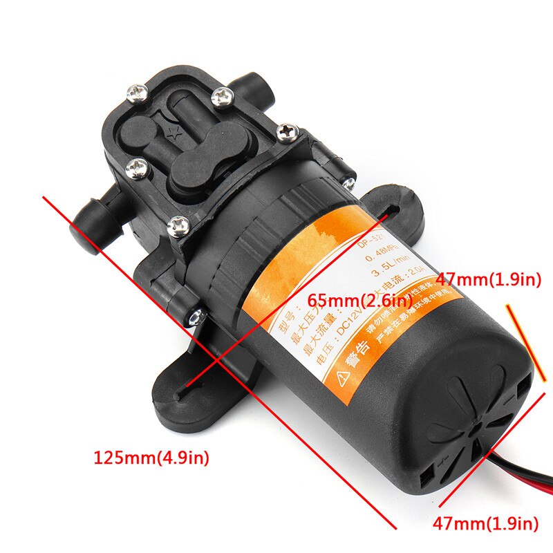 DC 12V Micro Diaphragm Pump High Pressure Misting Pump Booster Diaphragm Water Pump Automatic Switch 3.5L/min
