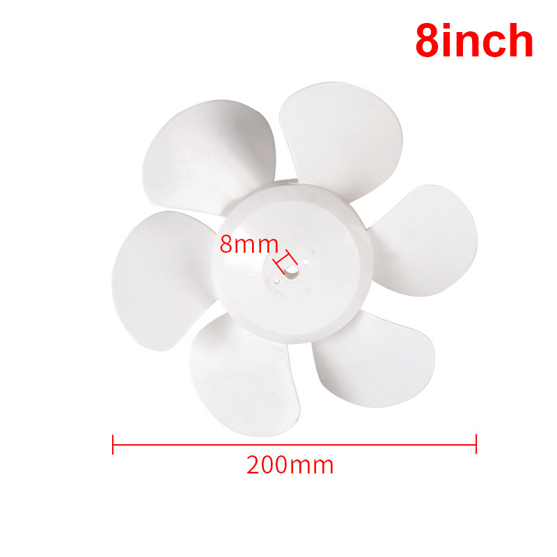 1PC 6/8/10/12inch Small Power Mini Plastic Fan Blade 6 Leaves for Electric Fan: 8inch