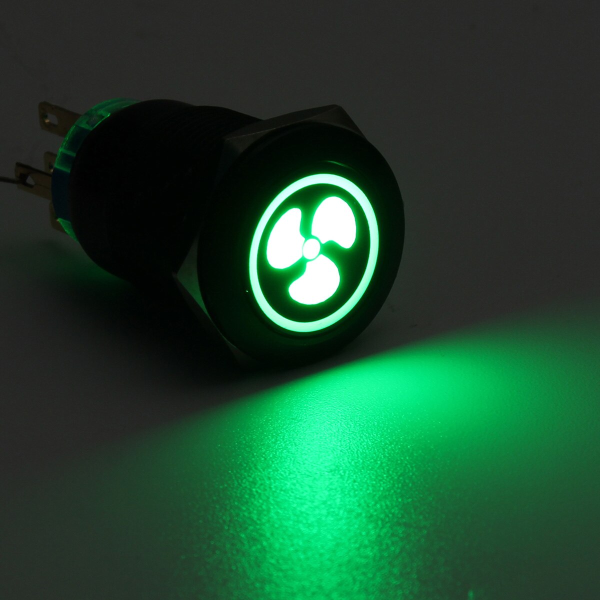 19mm LED drücken Taste Schalter Lüfter momentan Selbst-sperren Schalter Für Auto Stiefel Armaturenbrett Tafel