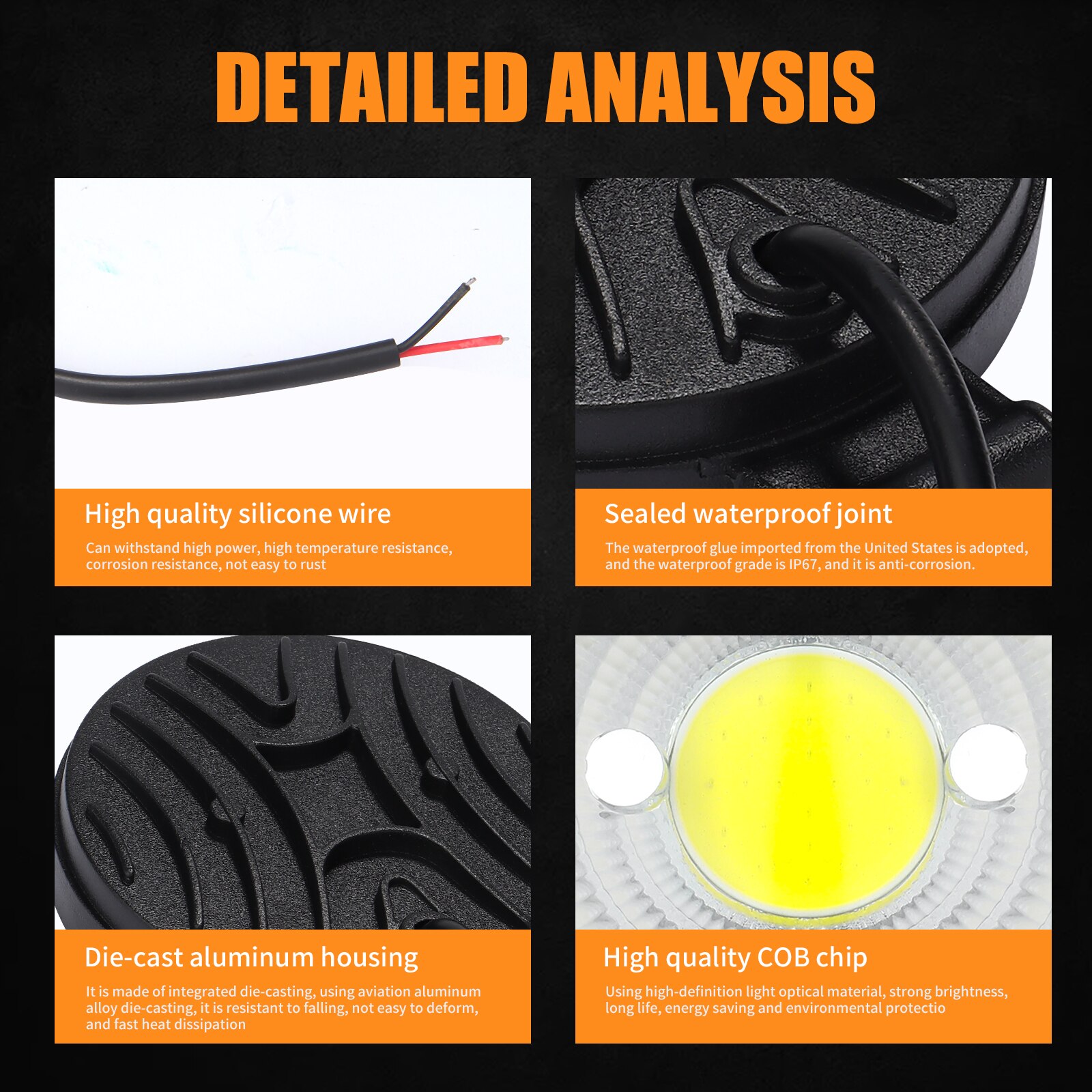 4Pcs Mini Led Work Light COB Chips Work Lamp Headlight For Truck Offroad SUV 12/24V Bright Super Round Flood Spotlights