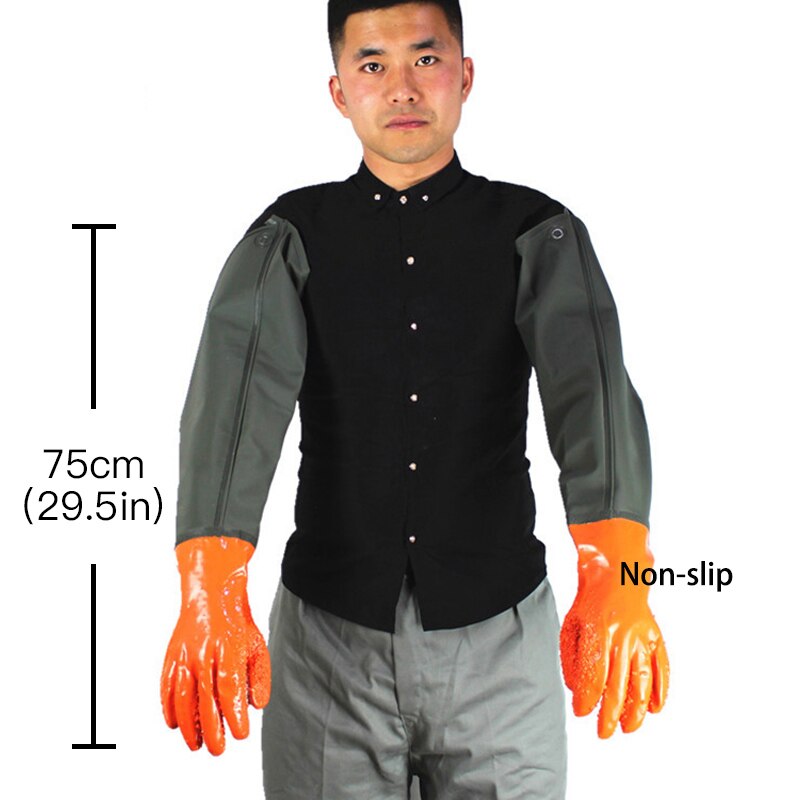 Werkhandschoenen ultra lange lengte 75cm veiligheidshandschoenen slijtvaste waterdichte antislip beschermende handschoenen voor het werken met visvangst: Stijl 4