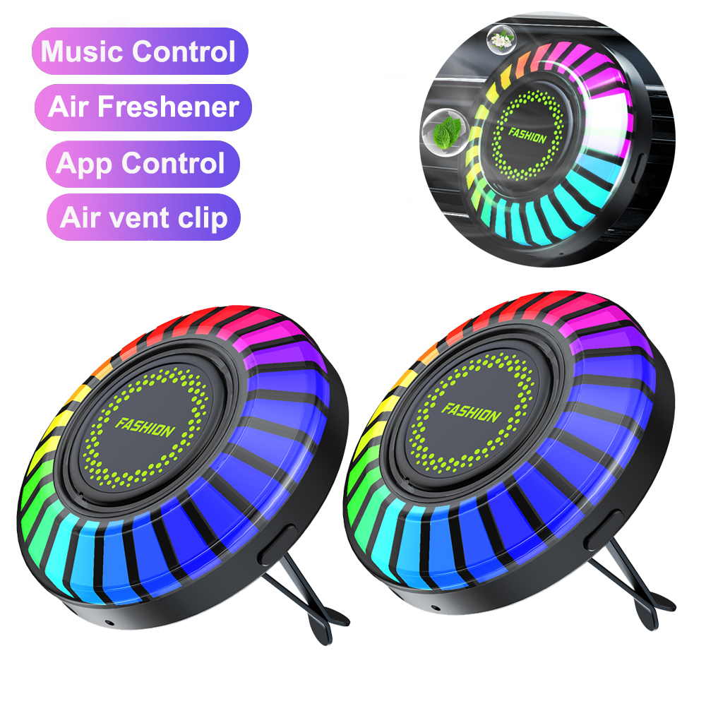 Luz inteligente de ritmo musical para coche, luz LED RGB para ventilación de coche, opción de 256 colores, Control por aplicación de sonido, ambientador, lámpara ambiental