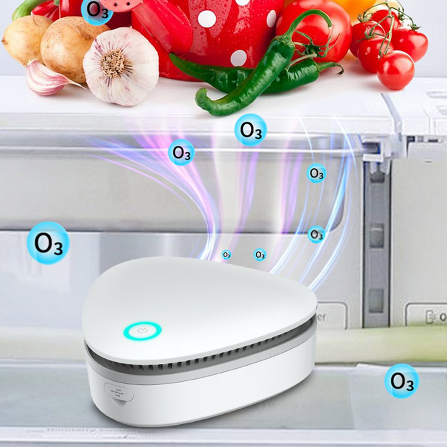 Portable USB Rechargeable Ozone Generator Air Purifier Odor Eliminator Deodorization Sterilizer for Fridge Shoe Cabinet Cupboard