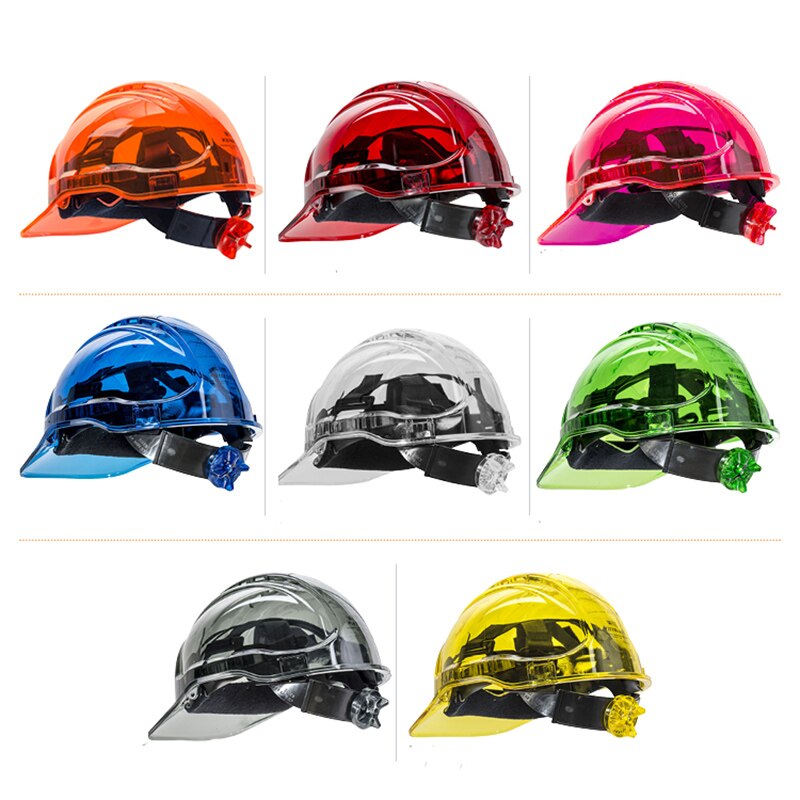 Casco de seguridad Portwest, gorro de trabajo con certificado CE, translúcido, Hi Vis, ajustable, para PC