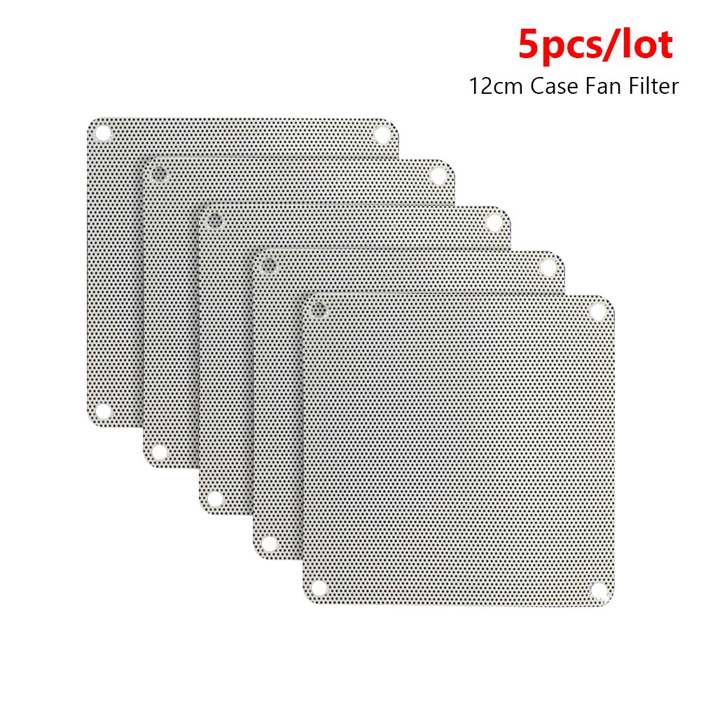 5Pcs 80Mm 90Mm 120Mm 140Mm Pvc Fan Stoffilter Zwart Wit Pc Stofdicht Case Cuttable computer Mesh Cover Computer Koeler Cover: 120MM white