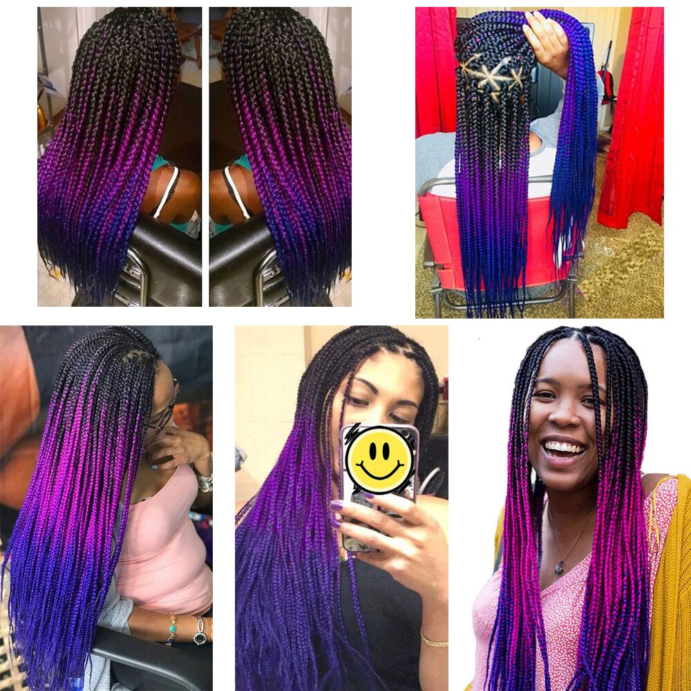 24inch Ombre Synthetic Braiding Hair Crochet Hair Extensions Jumbo Braids Hairstyles Pink Blonde Red Blue 5pcs/lot 100g/pcs