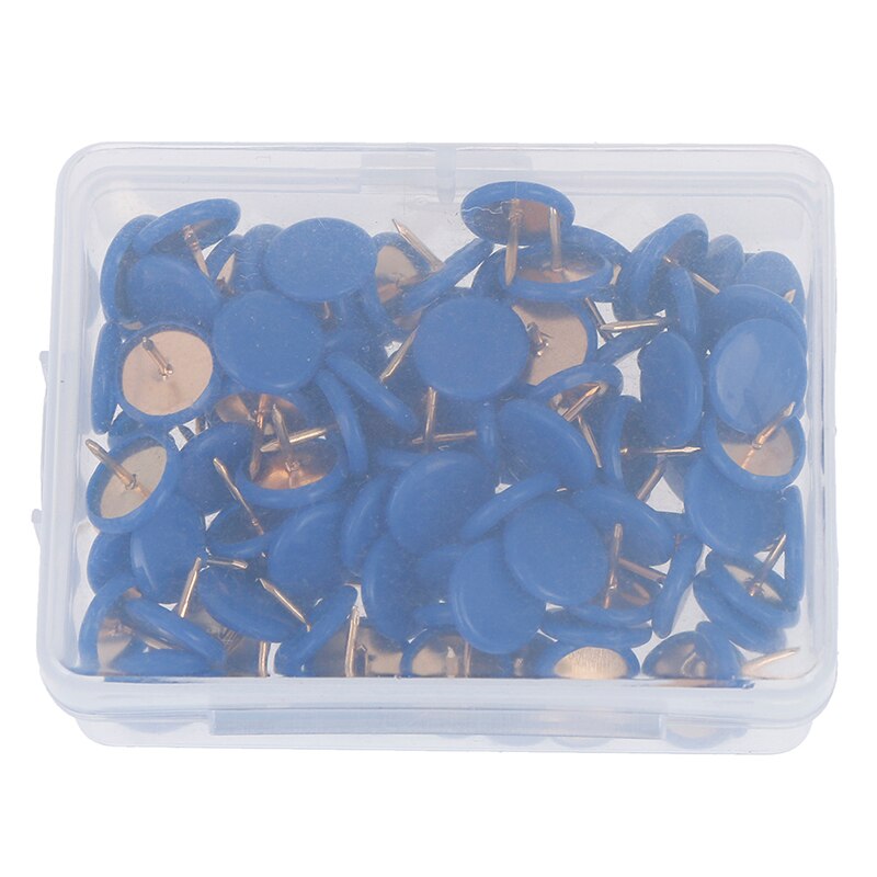 100 Round Pushpins Tack Pin Bulletin Board Cork Paper Map Point Office Binding Supply: BL