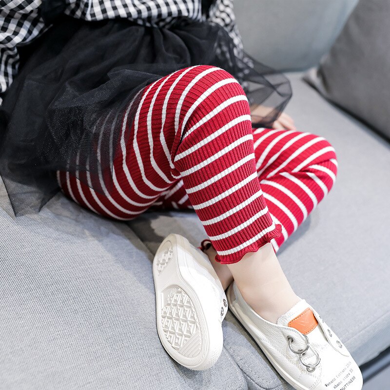 Lasten housut lasten leggingsit puuvillapoika legginsit vauvan tytöt raidalliset housut legginsit alahousut lasten tytön vaatteet 1-7 vuotta