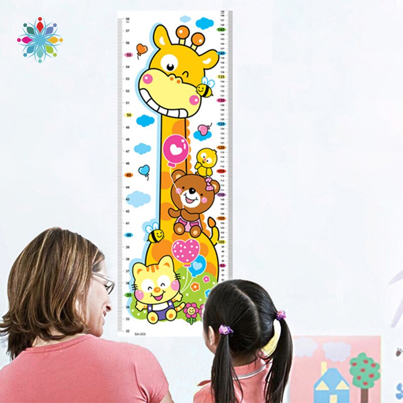 Funny Cartoon Growth Chart for Kids Bedroom Decorations Wall Stickers Diy Cartoon Home Decals Height Measure Mural Art