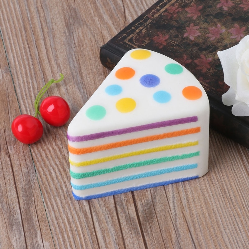 Triangle Rainbow Cake Foam Material Squishy Anti-stress PU Slow Rising Toys For Kids