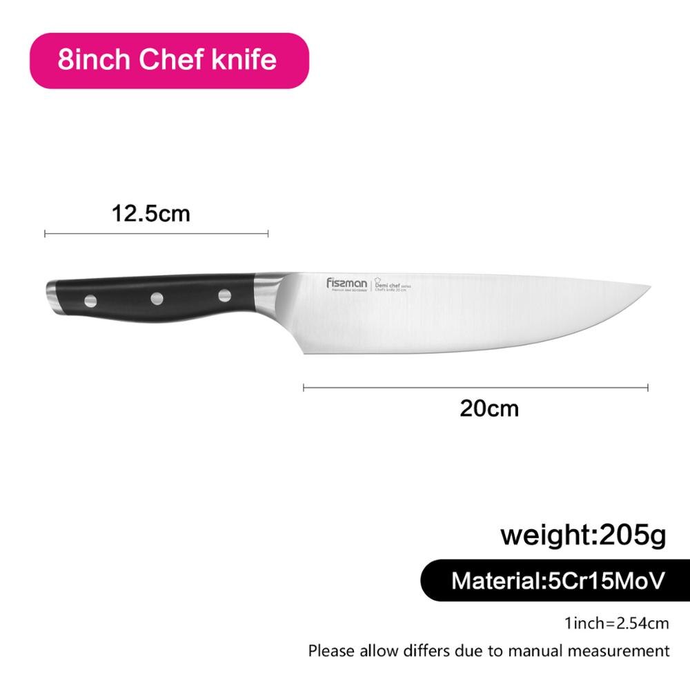 FISSMAN Demi Chef Series German Steel Kitchen Knives Utility Chef Santoku Cheese Knief: Model 2361