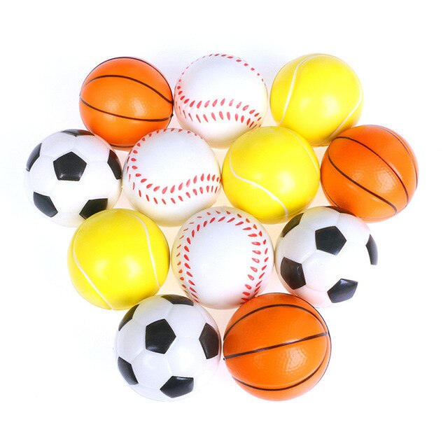 6 stk / sæt blødt skumbold klemme legetøj fodbold basketball baseball tennis langsomt stigende stressaflastning antistress legetøj til børn: Blandet kugle 6 stk